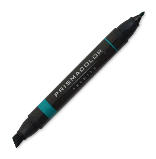 Premier Dual-Ended Marker, Chisel & Fine Tip, Teal Blue