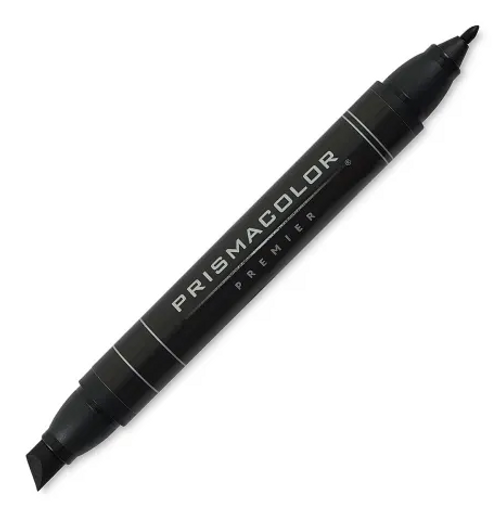 Premier Dual-Ended Marker, Chisel & Fine Tip, Black