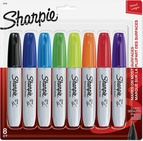 Sharpie Chisel Tip Permanent Marker, Assorted Colors, 8 Set