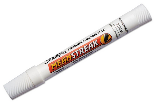 Mean Streak Permanent Marking, Broad Tip, White