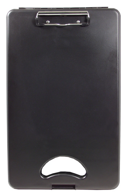 DeskMate II Plastic Storage Clipboard, Black