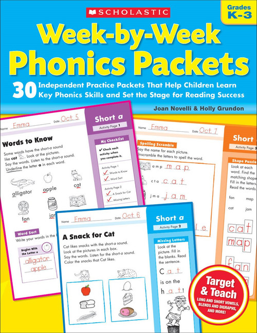 Week-by-Week Phonics Packets Grade K-3 Workbook