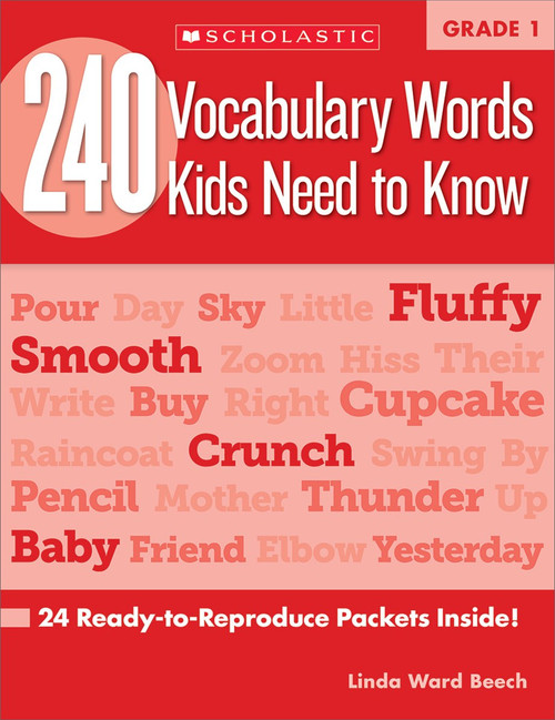 240 Vocabulary Words Kids Need to Know Grade 1 Workbook