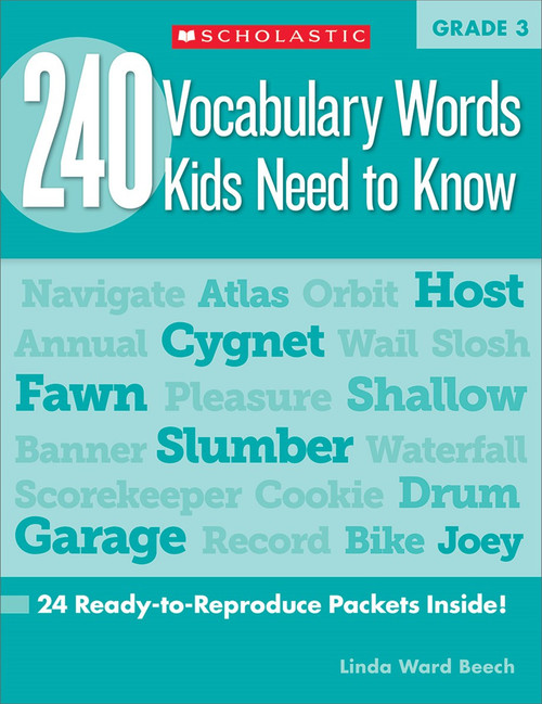 240 Vocabulary Words Kids Need to Know Grade 3 Workbook