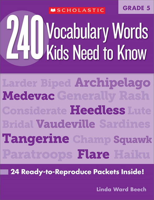 240 Vocabulary Words Kids Need to Know Grade 5 Workbook