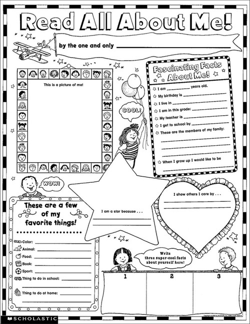 Read All About Me Personal Poster Grade K-2