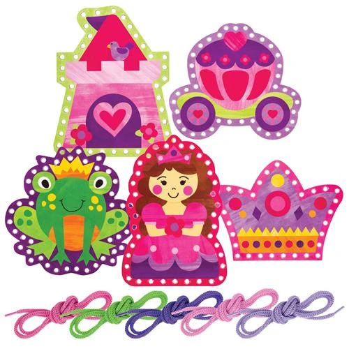 Lacing Cards, 5 Asst, Princess