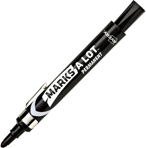 Marks-A-Lot Permanent Marker, Large Desk-Style, Black, Bullet Tip