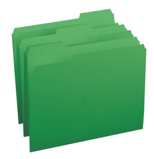 File Folders, Letter Size, Green