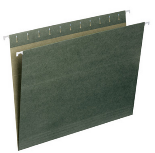 Hanging File Folders, Letter Size, Standard Green