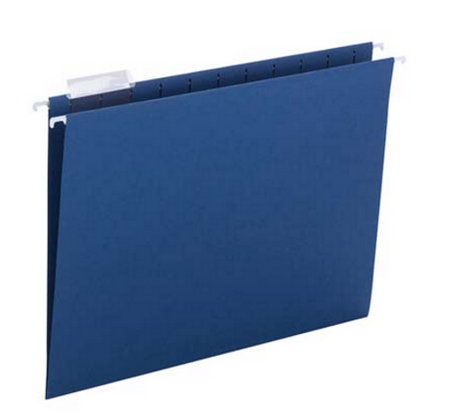 Hanging File Folder w/ Tab, Letter Size, Navy