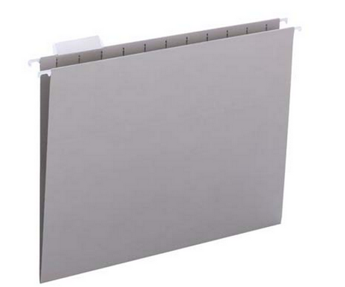 Hanging File Folder w/ Tab, Letter Size, Gray