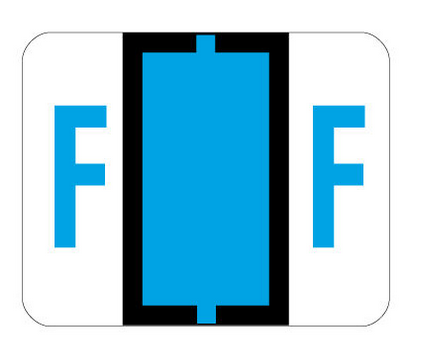 Bar Style Color Coded Labels, Letter "F"