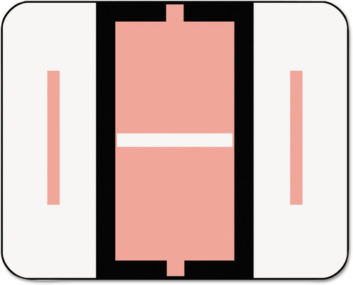 End Tab Filing Labels, 1" x 1-1/4", Pink, (Letter) I, 500 Labels