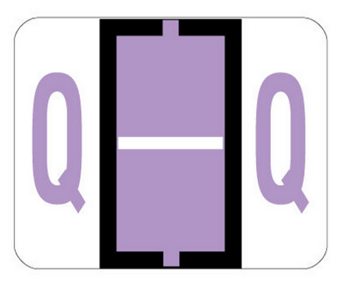 Bar Style Color Coded Labels, Letter "Q"