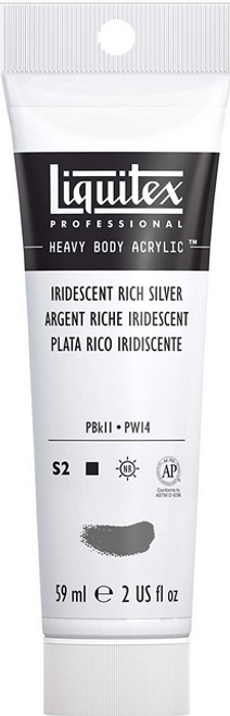 Heavy Body Acrylic Paint, 2 oz, Iridescent Rich Silver