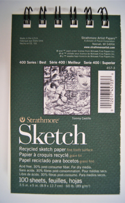 3-1/2"x5" 400 Series Recycled Sketch Paper, 60#, Fine Tooth (50ct.)