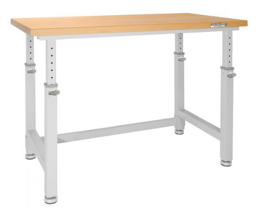 Seville Classics "UltraHD" Height Adjustable Heavy-Duty Workbench - Wood & White