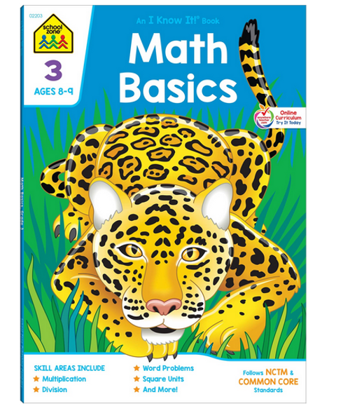 Math Basics 3 Educational Workbook, Grade 3