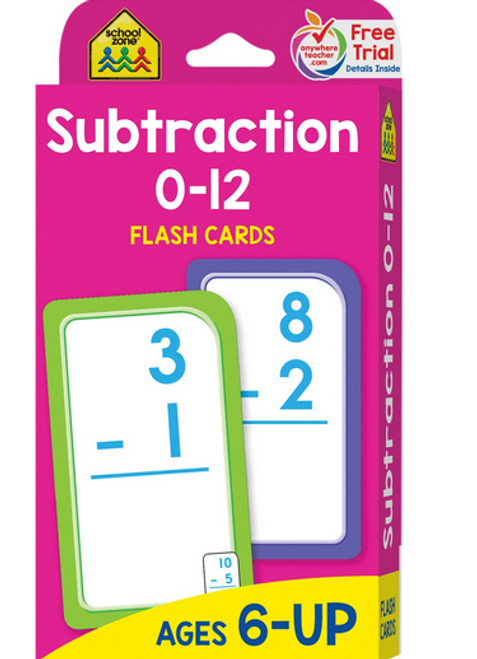 Subtraction Flash Cards 0-12, Age 6 & UP