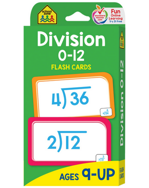 Division Flash Cards 0-12, Age 9 & UP