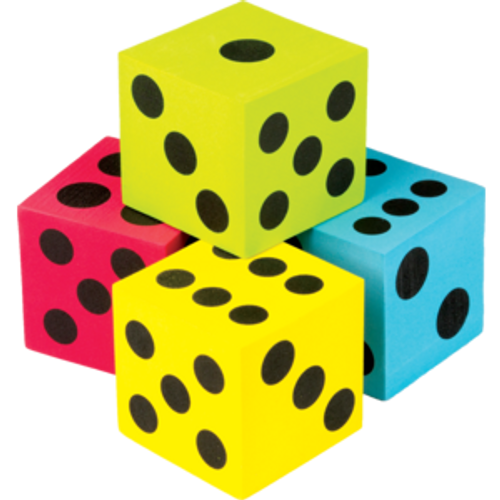 Colorful Foam Dice, Jumbo