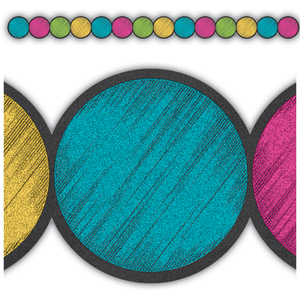 TCR3498 - Chalkboard Brights Circles Die-Cut Border Trim