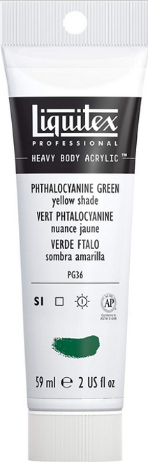 Heavy Body Acrylic Paint, 2 oz, Phthalocyanine Green (Yellow Shade)