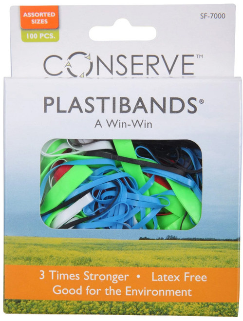 CONSERVE® PlastiBands, Assorted Sizes, Assorted Colors (100ct.)