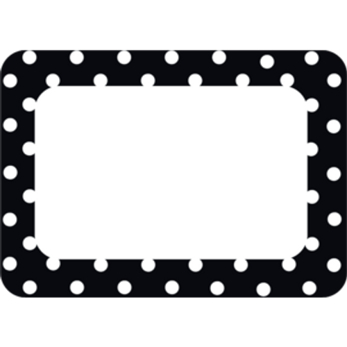 Black Polka Dots 2 Name Tags/Labels