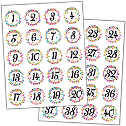 Confetti Number Stickers