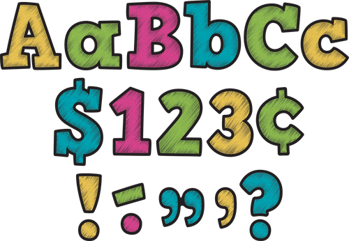 TCR5617 - Chalkboard Brights Bold Block 4in. Letters Combo Pack