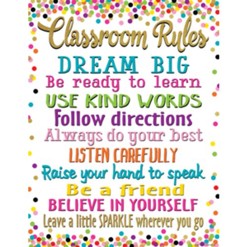 Confetti Classroom Rules Chart