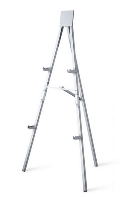 5' Aluminum Finish Facility Easel, Silver