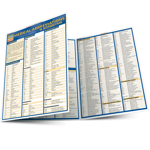 BarCharts QuickStudy Laminated Reference Guide, Medical Abbreviations & Acronyms
