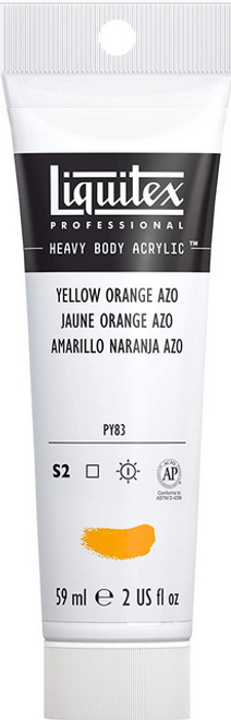 Heavy Body Acrylic Paint, 2 oz, Yellow Orange Azo