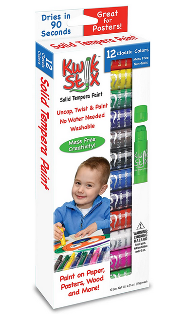 Kwik Stix™ Solid Tempera Paint Markers, Assorted Classic Colors (12ct.)