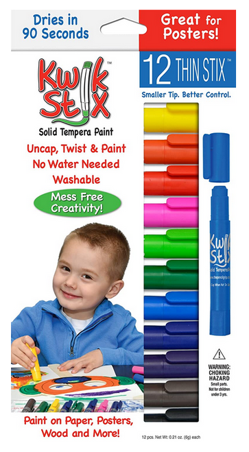 Thin Stix™ Solid Tempera Paint Marker, Assorted Classic Colors (12ct.)