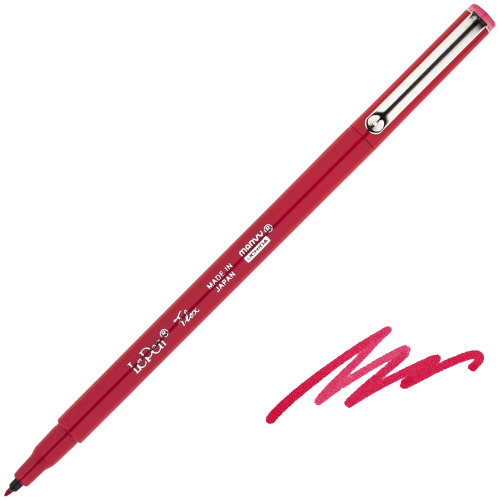 Uchida Le Pen Flex Marker Pen, Brush Tip, Red