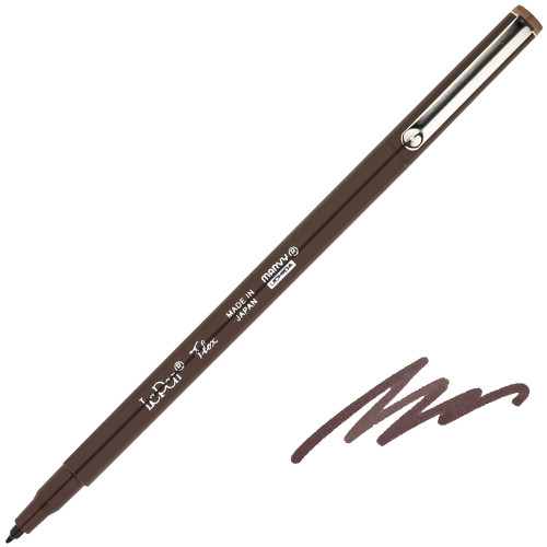 Uchida Le Pen Flex Marker Pen, Brush Tip, Brown