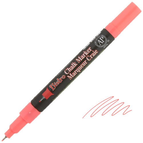 Uchida Bistro Chalk Marker, 0.8mm Extra Fine Tip, Fluorescent Red