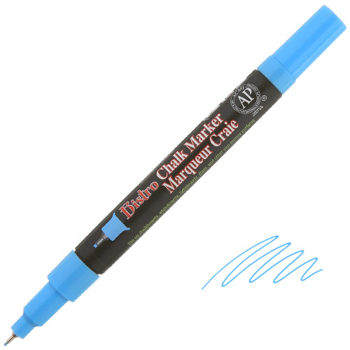 Uchida Bistro Chalk Marker, 0.8mm Extra Fine Tip, Fluorescent Blue