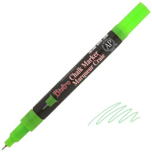 Uchida Bistro Chalk Marker, 0.8mm Extra Fine Tip, Fluorescent Green