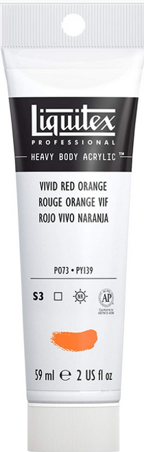 Heavy Body Acrylic Paint, 2 oz, Vivid Red Orange