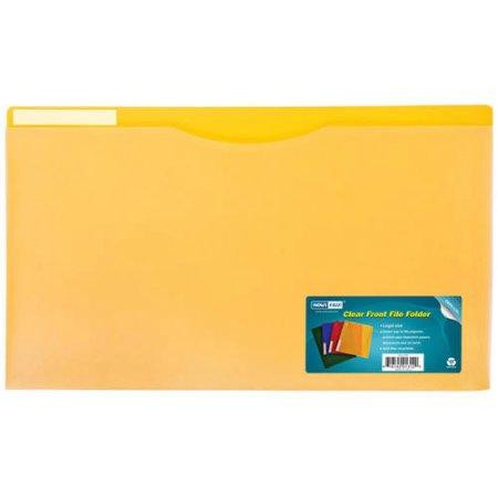Poly File Jacket, Clear Front, Yellow Back, Legal Size