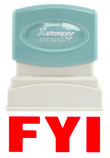 Eco-Green One-Color Title Stamp, "FYI", Red