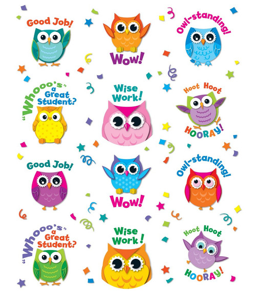 Colorful Owl Motivational Stickers