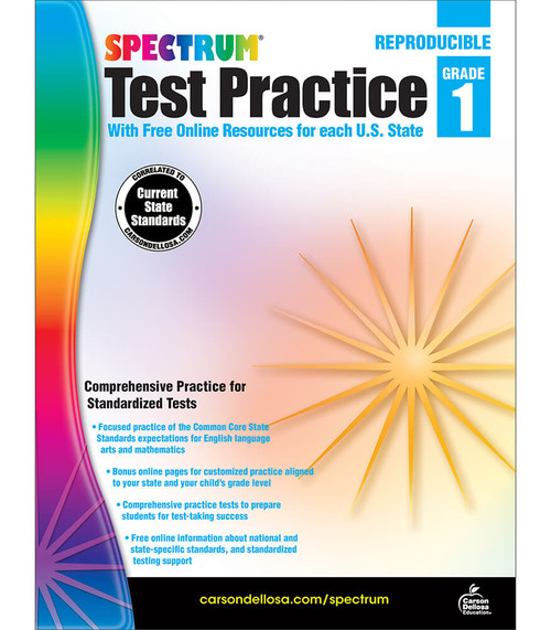 Carson Dellosa Spectrum Test Practice Workbook, Grade 1