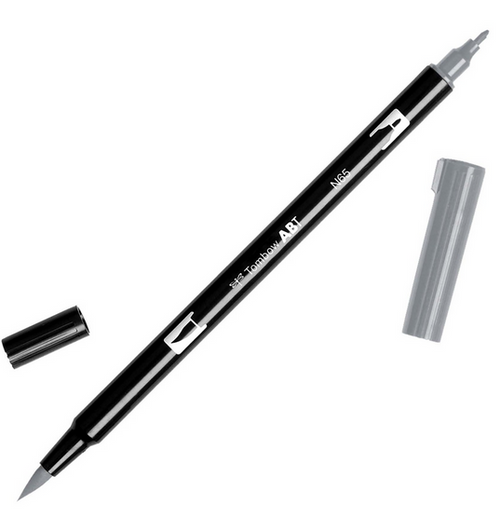 Tombow Dual Brush Pen, Brush and Fine Tip, Cool Gray 5