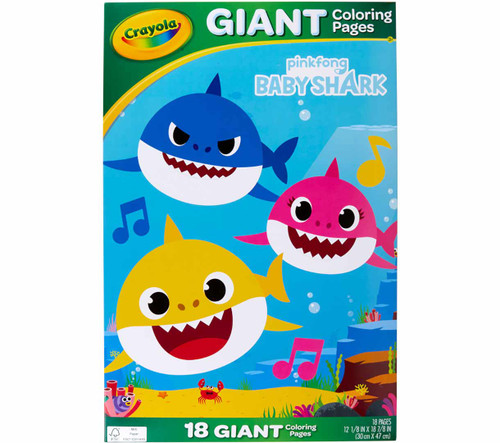 Crayola Baby Shark Giant Coloring Pages, 18 Pages